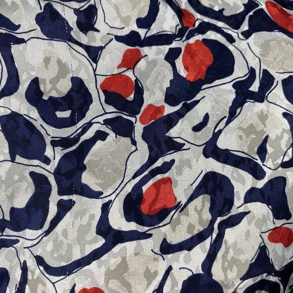 Andre Sauvage VINTAGE abstract red/black/white keyhole back shirt. size 6P - Picture 3 of 10